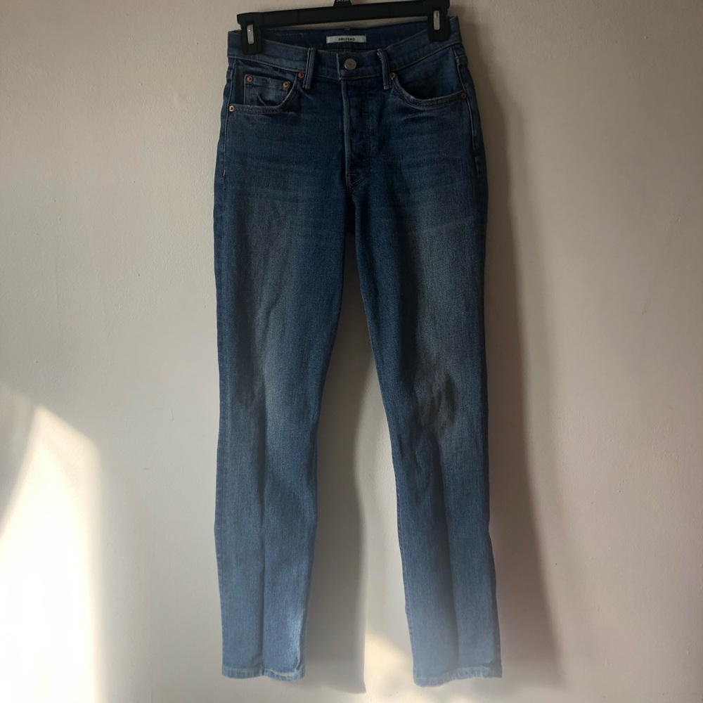 ❤️GRLFRND Karolina Jeans High Rise Button Fly Groovy Situation Color Size 25